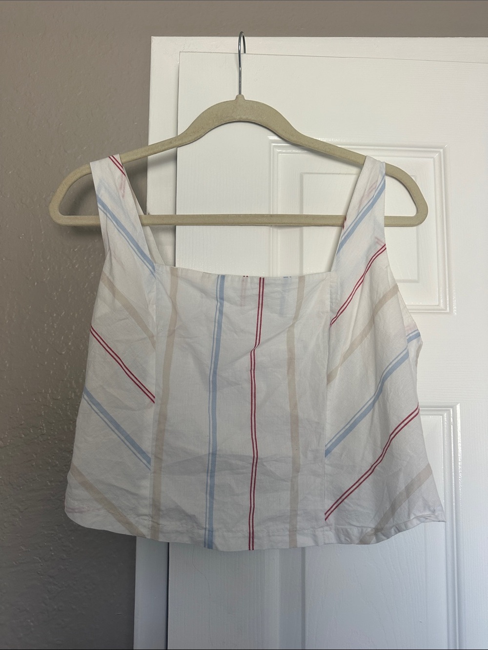 Striped White Square-Neck Cami – Lightweight Summer Essential